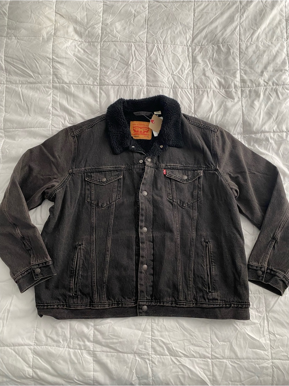 Levi’s Sherpa Trucker Jacket Washed Black Denim Type III | Men’s size 2XL | New